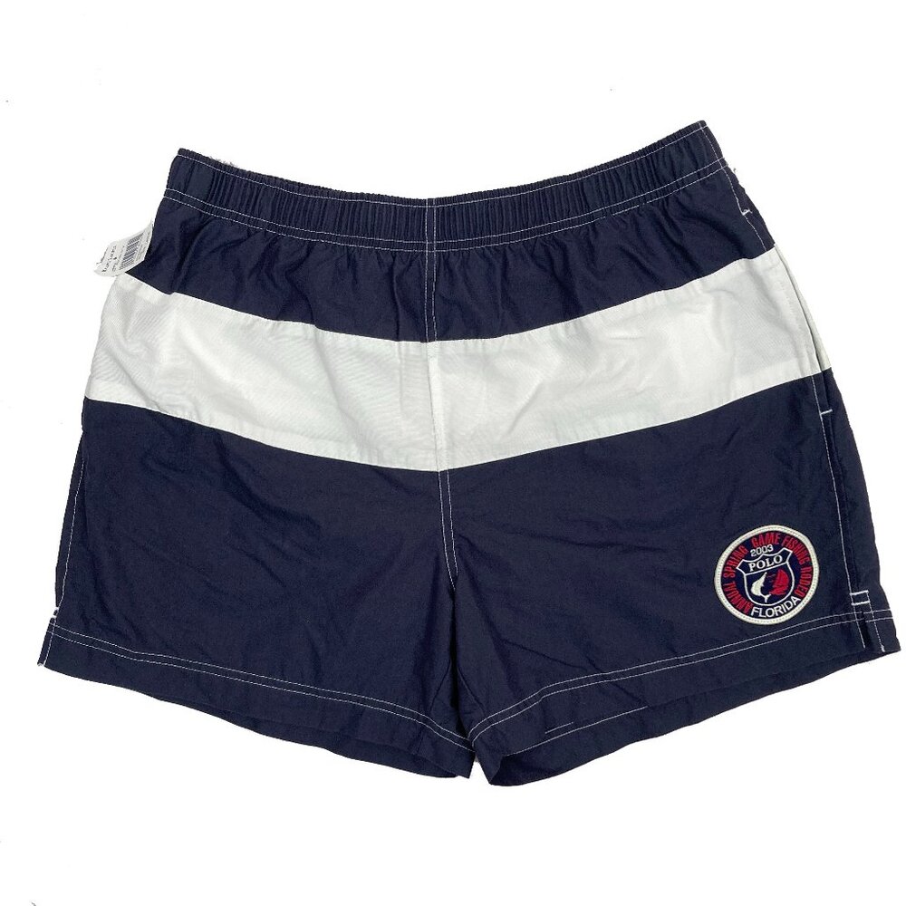 Polo by Ralph Lauren Dark Blue and White Swim Trunks